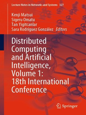 cover image of Distributed Computing and Artificial Intelligence, Volume 1